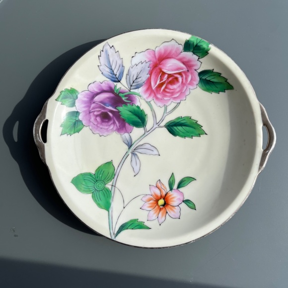 Noritake Japan hand-painted floral serving plate, (8.5 in), fine china. - Picture 16 of 16